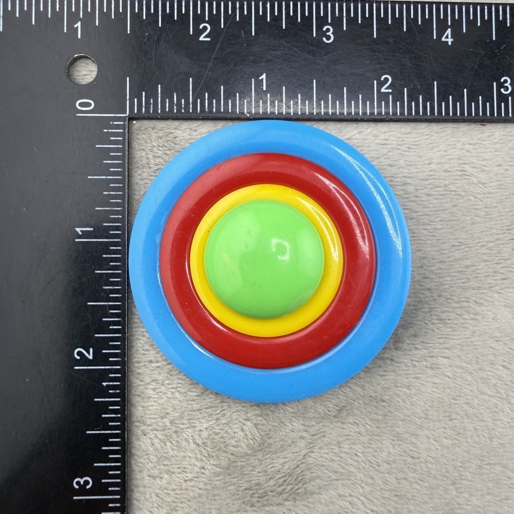 Vintage Retro Brooch‎ Bright Colorful Western Germany Plastic Mod Pop - Picture 7 of 8